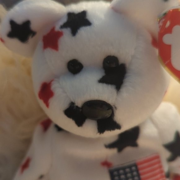 TY GLORY Beanie Baby - RARE - 1997 Hang Tag 1998 Tush Tag Americana Bear - Picture 6 of 9